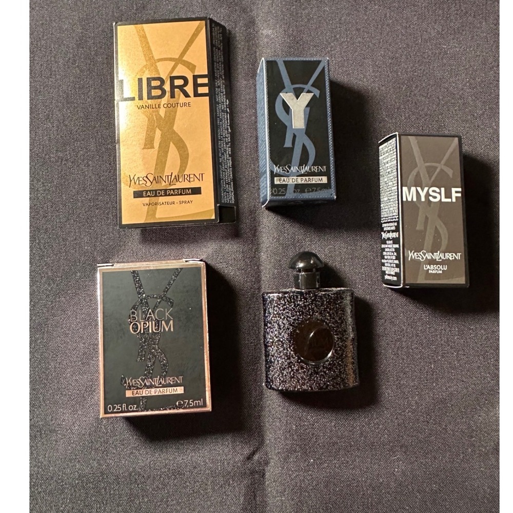 YSL Fragrance Set Black Opium Libre Y MYSLF Mini Perfume Travel Samples Boxed